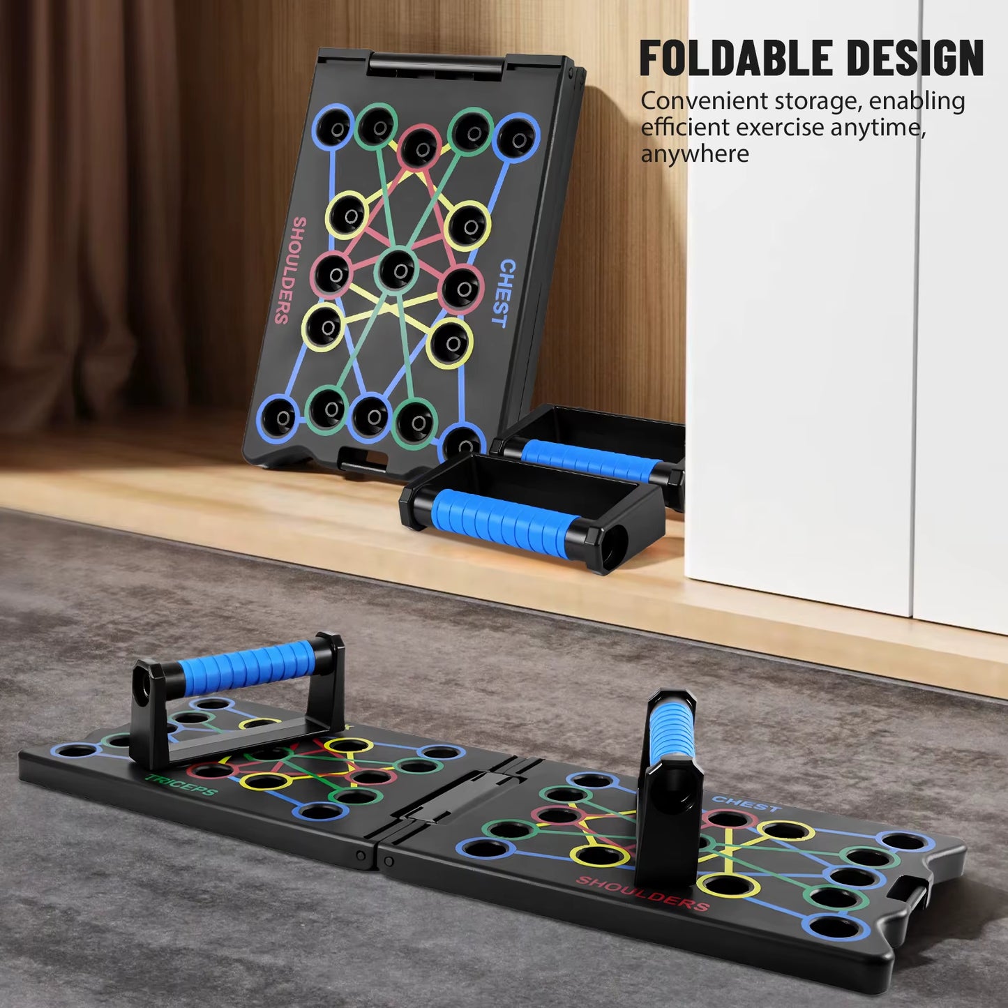 Foldable Push up Board, 24-In-1 Multi-Function Home Workout Equipment, Burn Fat Strength Training Equipment for Exercise
