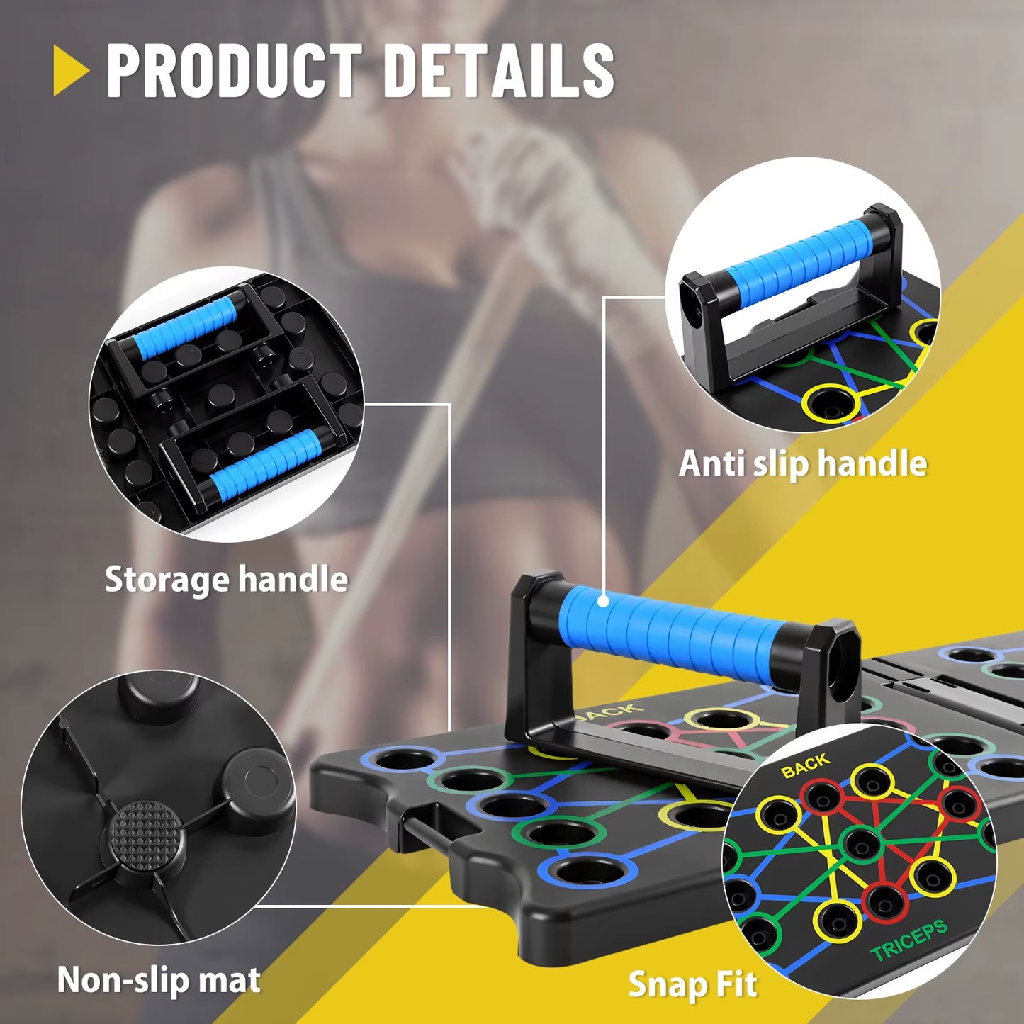 Foldable Push up Board, 24-In-1 Multi-Function Home Workout Equipment, Burn Fat Strength Training Equipment for Exercise
