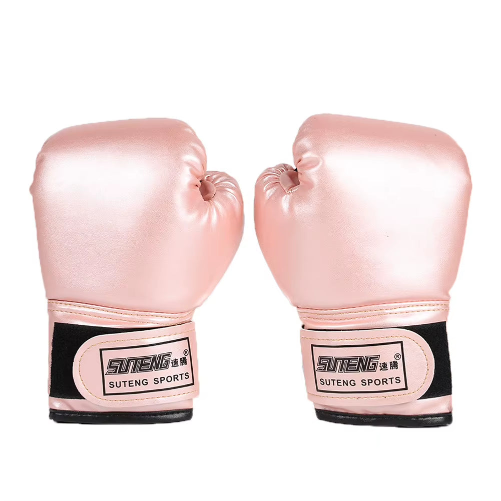 1 Pair Kids Boxing Gloves Children Punching Training Sparring Comfortable Adjustable Fighting Mitts Hand Protector Black