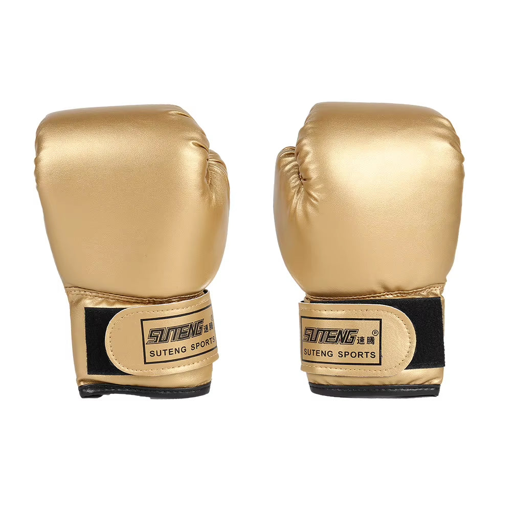 1 Pair Kids Boxing Gloves Children Punching Training Sparring Comfortable Adjustable Fighting Mitts Hand Protector Black