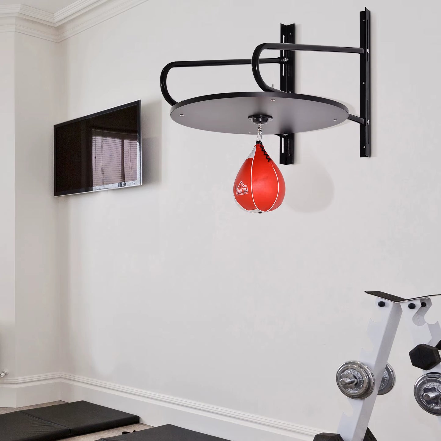 Wall-Mounted Punching Ball Height Adjustable Hanging Speedball Platform Set Frame