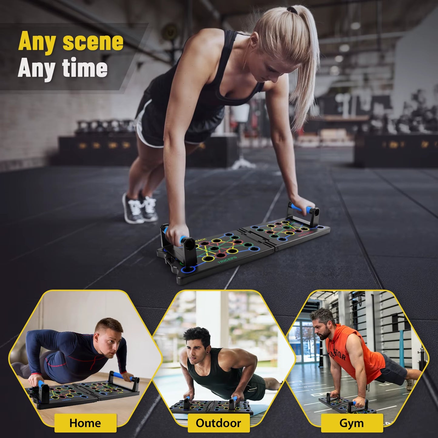 Foldable Push up Board, 24-In-1 Multi-Function Home Workout Equipment, Burn Fat Strength Training Equipment for Exercise