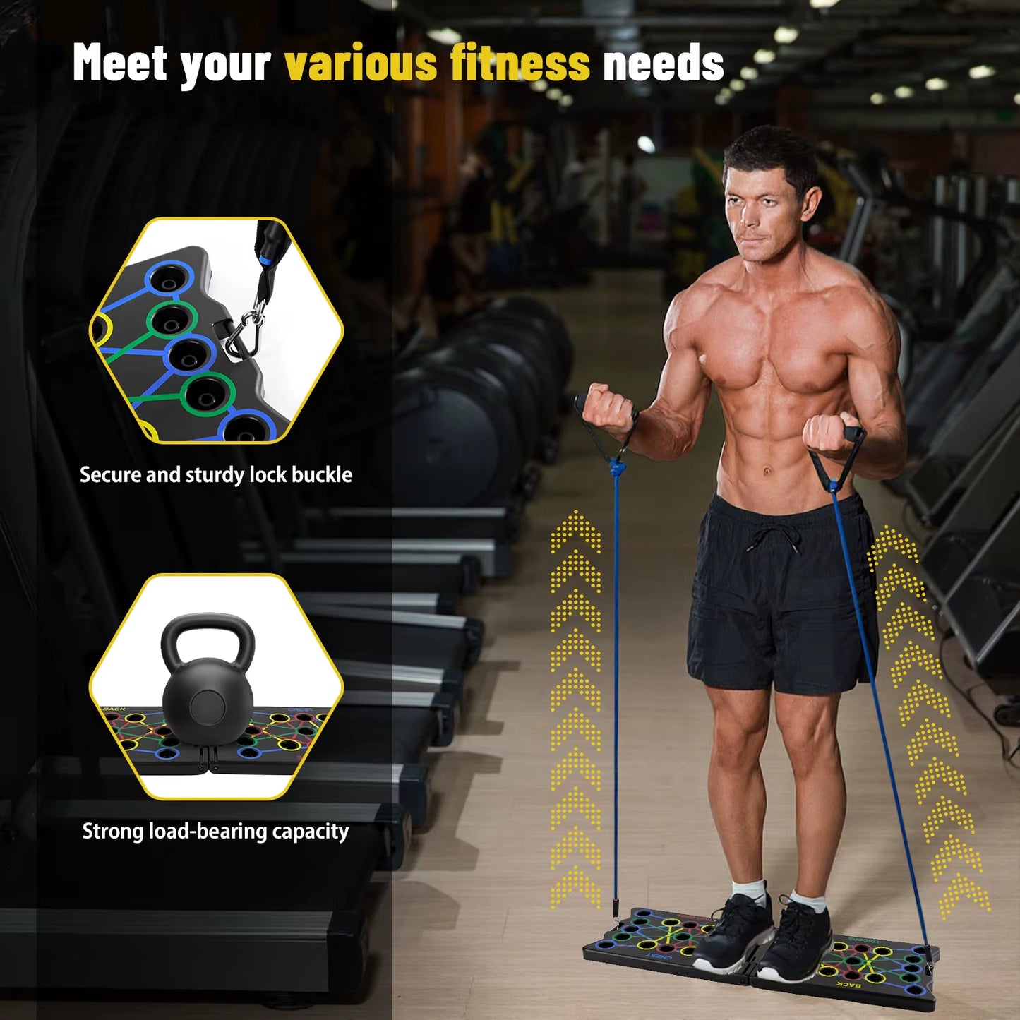 Foldable Push up Board, 24-In-1 Multi-Function Home Workout Equipment, Burn Fat Strength Training Equipment for Exercise