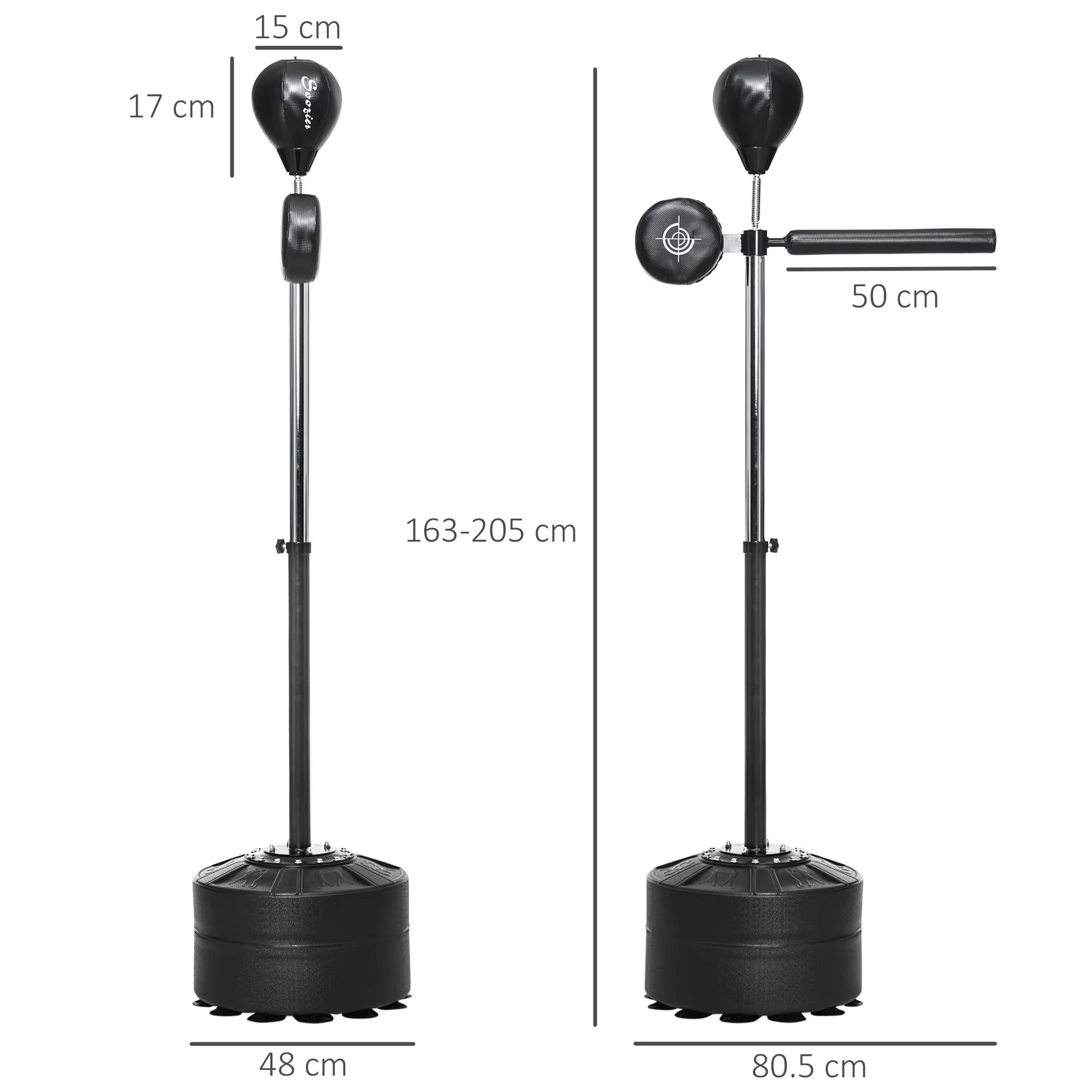 Free Standing Speed Bag, Height Adjustable Boxing Punching Bag W/ Stand, Reflex Bar