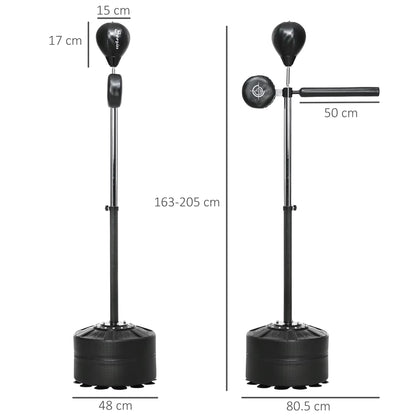 Free Standing Speed Bag, Height Adjustable Boxing Punching Bag W/ Stand, Reflex Bar