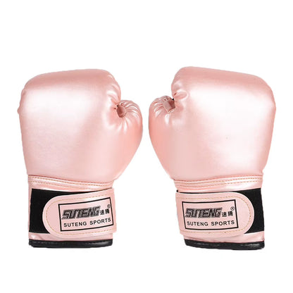 1 Pair Kids Boxing Gloves Children Punching Training Sparring Comfortable Adjustable Fighting Mitts Hand Protector Black