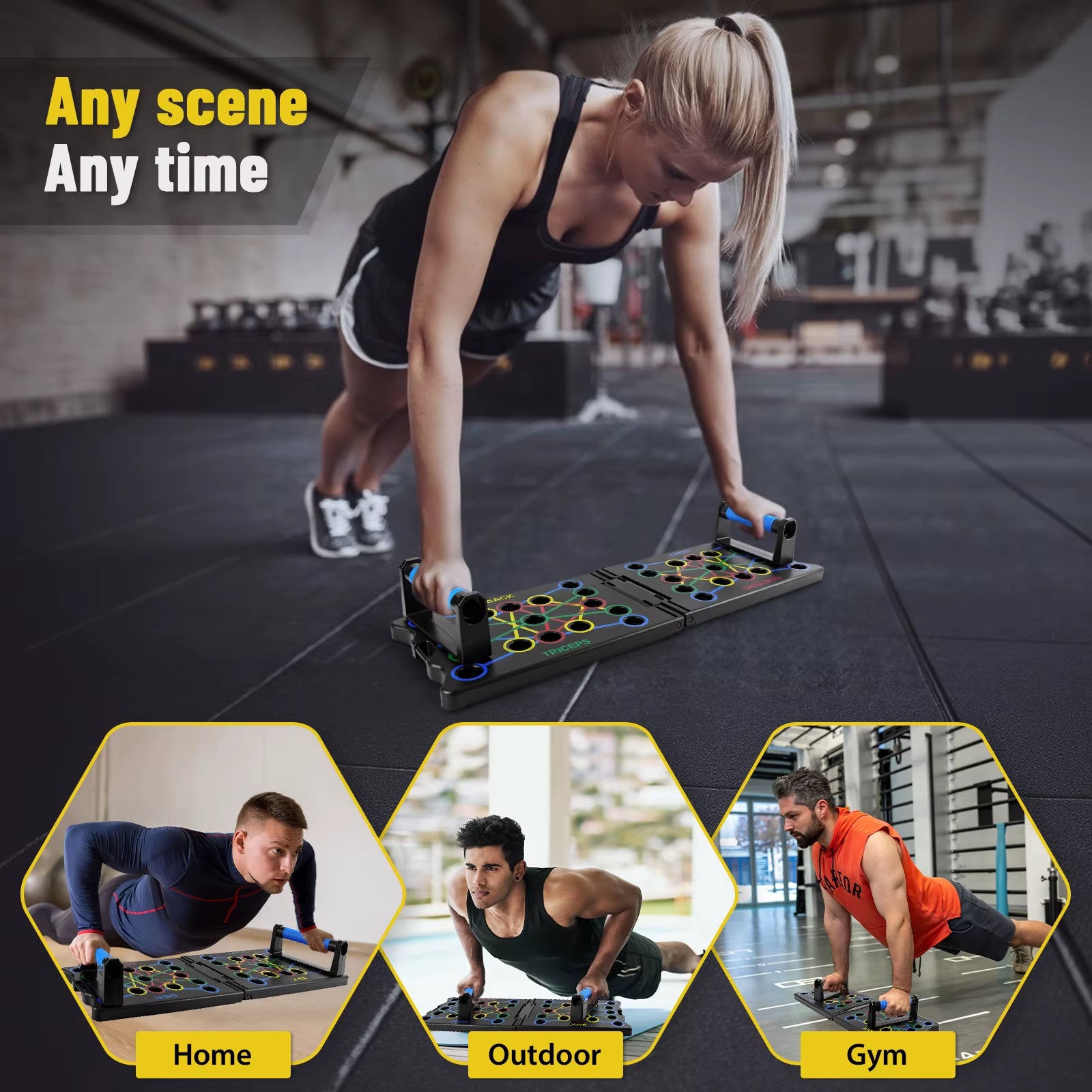 Foldable Push up Board, 24-In-1 Multi-Function Home Workout Equipment, Burn Fat Strength Training Equipment for Exercise